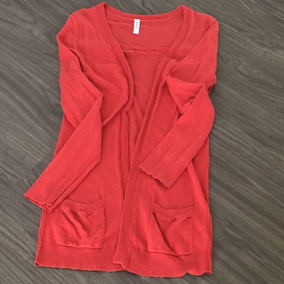 long Red RVCA cardigan size xs - Picture 1 of 8